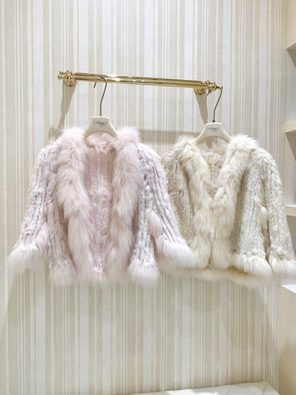 [Luxe] Fox Fur & Rex Rabbit Fur Cape Jacket (PC-010)