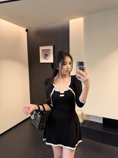 [Signature] Slimfit Knit Cardigan & Cami Dress Set (MY-08/MY-09)