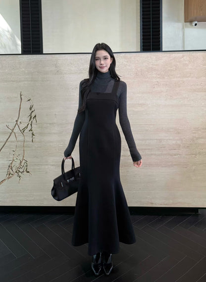 [Elegant] Woolen Fishtail Vest Skirt