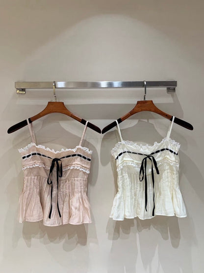 [Celebrity] Cute Bow Lace Camisole