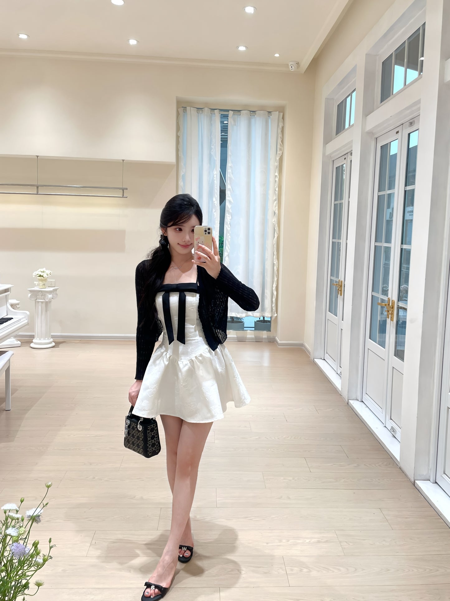[Girly] Ribbon Spaghetti-strap dress (Q1088)