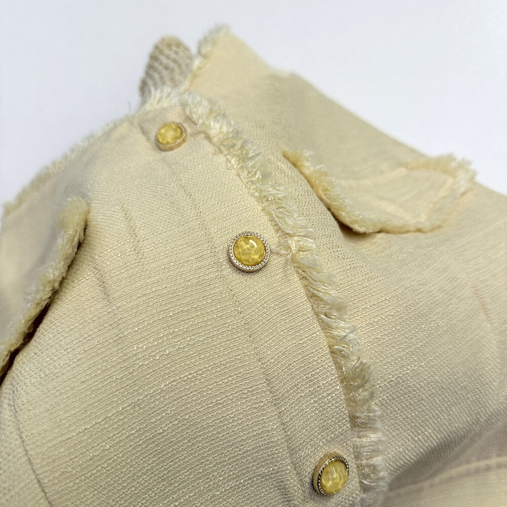 [Elegant] Workwear Tweed V-neck Dress