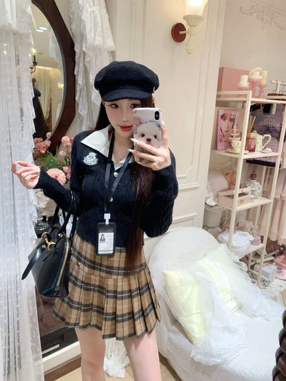 [Girly] Pleated short A-line skirt