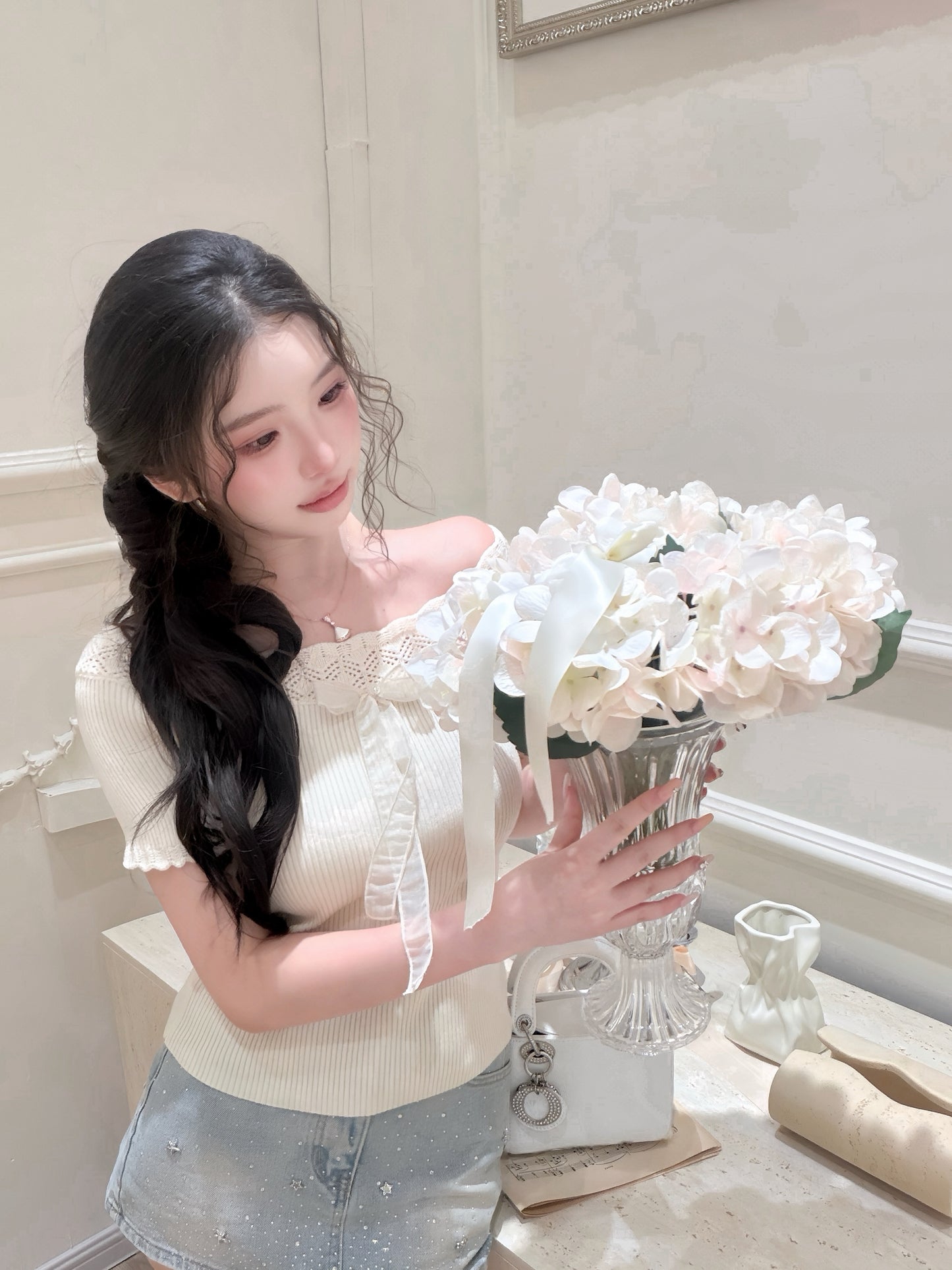 [Versatile] Ribbon Knitted Top (MY902)