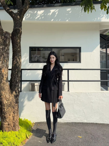 [Stylish] Designer Slimfit Blazer Skirt (with belt)