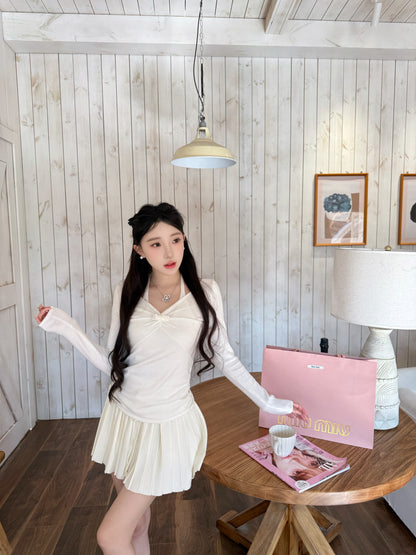 [Girly] Knitted Pleated Skirt