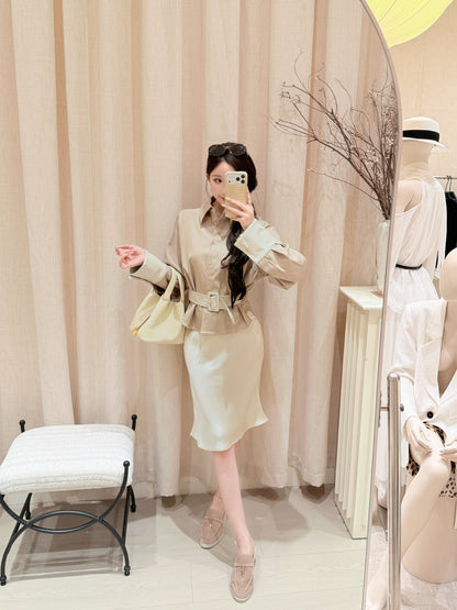 [Lumi Premium] Lyocell-Wool Belted Shirt Jacket (YR2008)