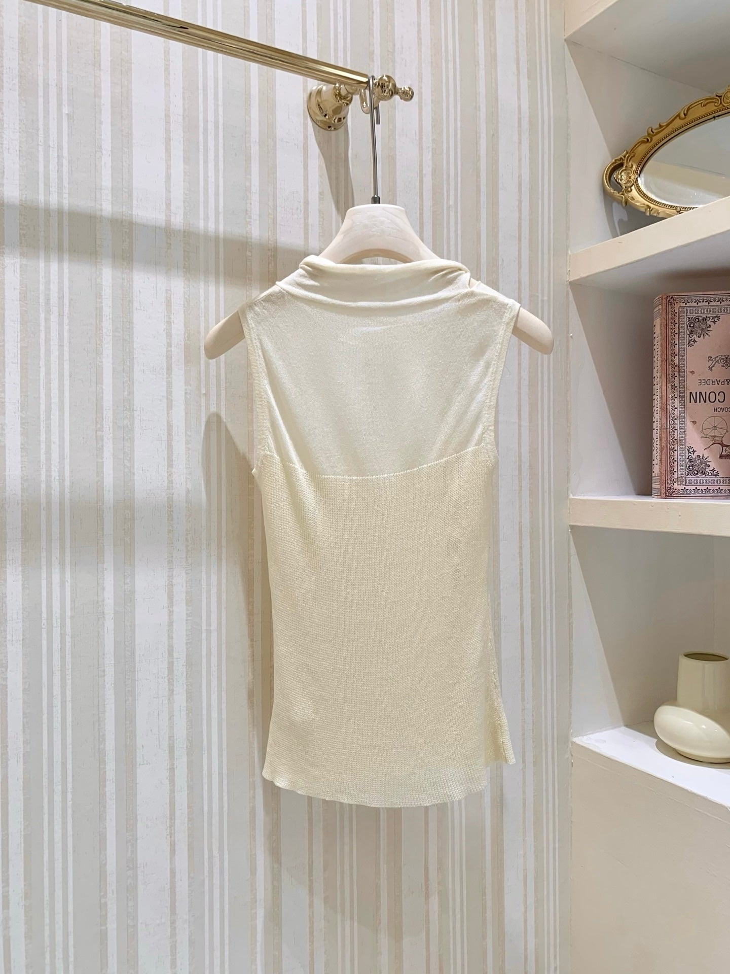 [Minimal] Slim Fit Knit Bow Cami Top (QF093)