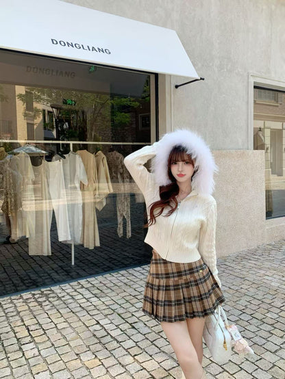 [Girly] Pleated short A-line skirt