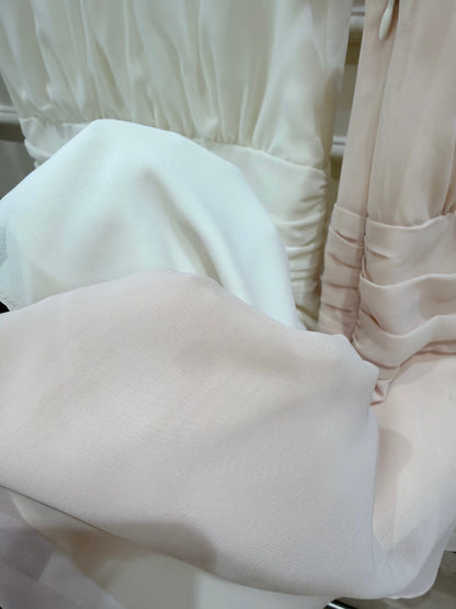 [Elegant] Chiffon Pink& Beige Dress (Q1056)