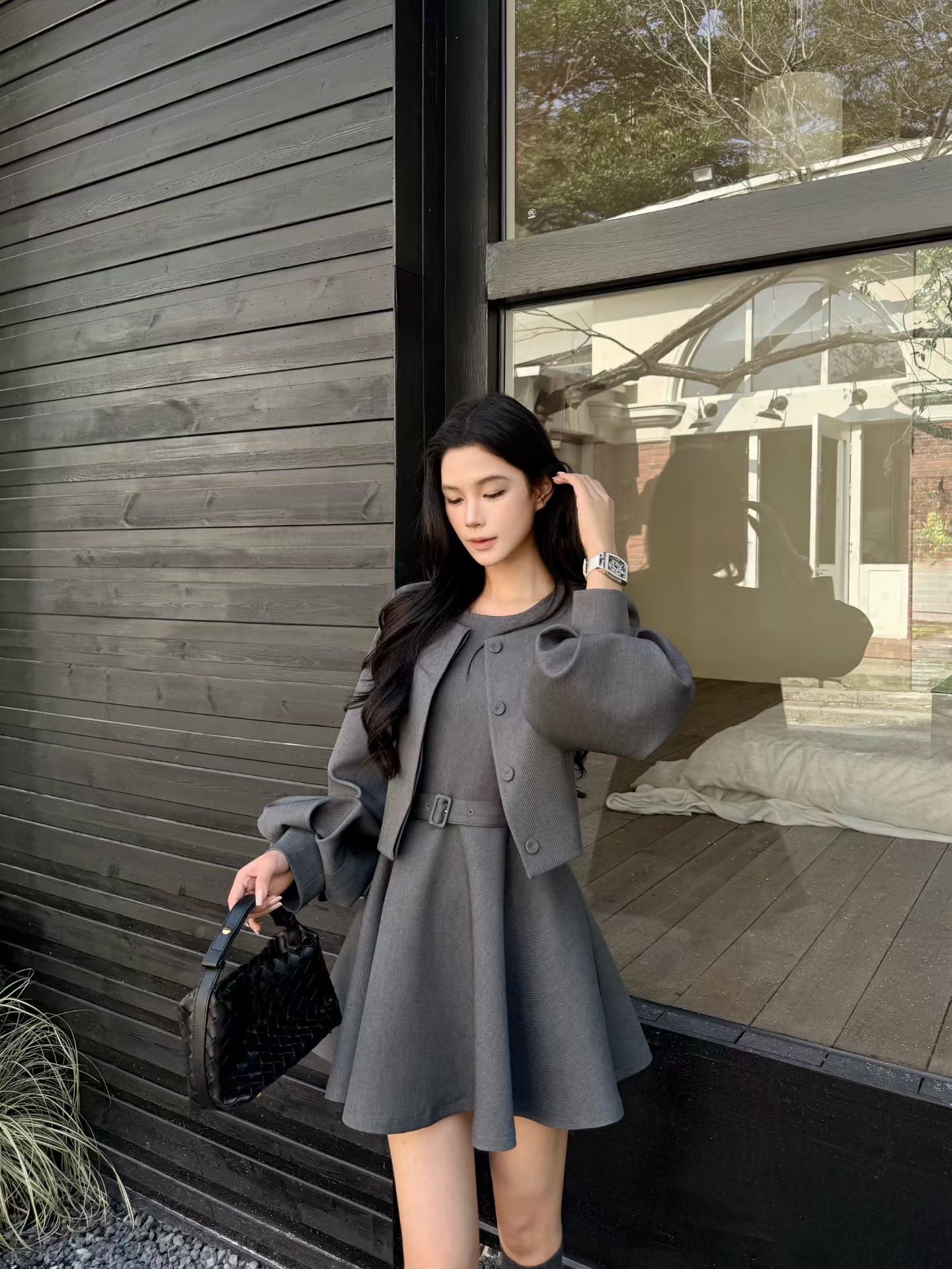 [Best-Selling] Elegant Office Lady 2-Piece Set (V26026)