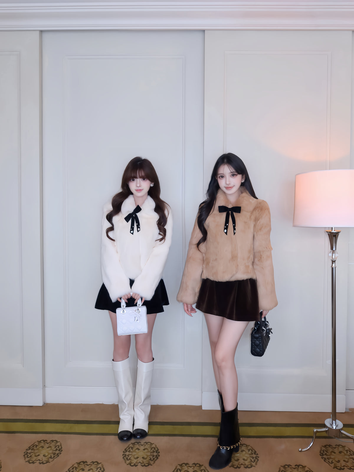 ⁠[Bestseller] Rabbit Fur Ribbon Bow Jacket (PC-015)⁠