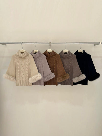 [Stylish] Korean Style High Neck Knitted Sweater