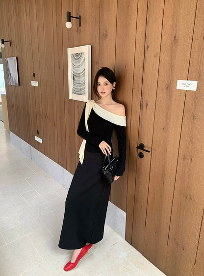 [White Label] Elegant Slim Long Skirt