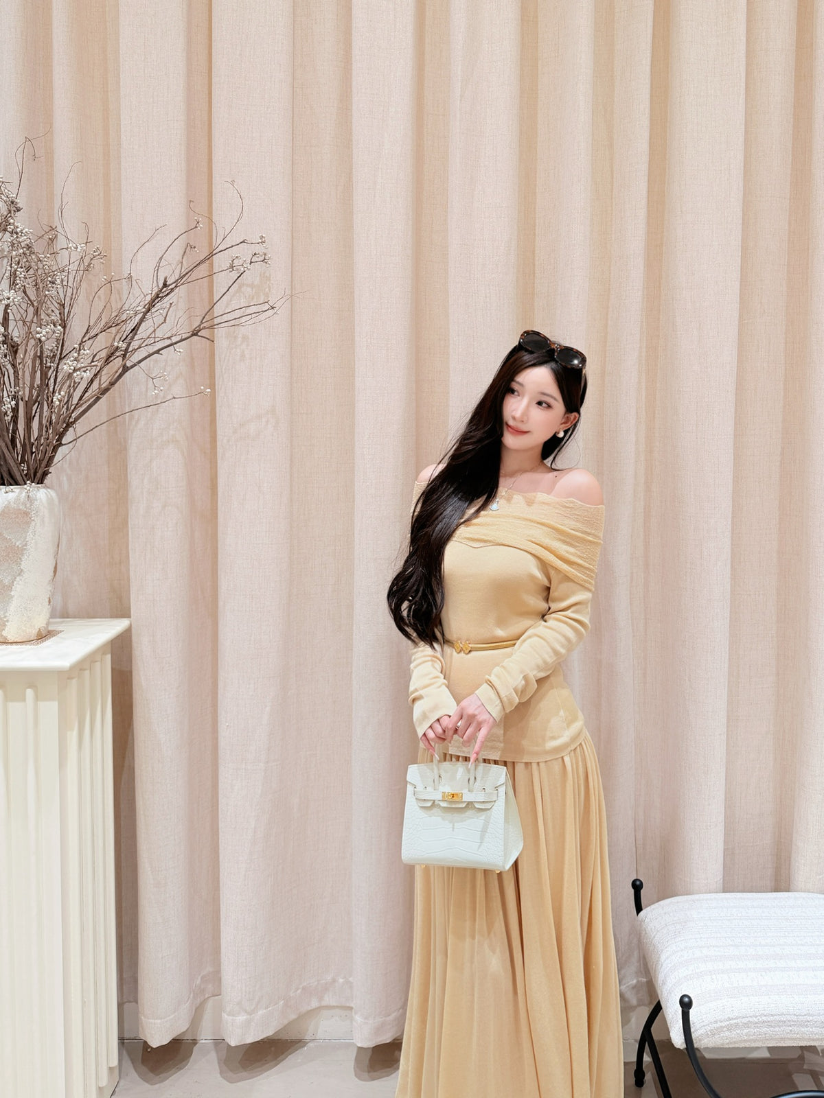 [Lumi Premium] Lyocell-Wool Flowy A-Line Skirt (YR2010)