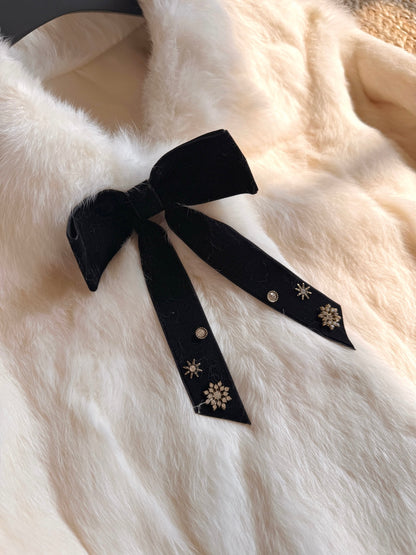 ⁠[Bestseller] Rabbit Fur Ribbon Bow Jacket (PC-015)⁠