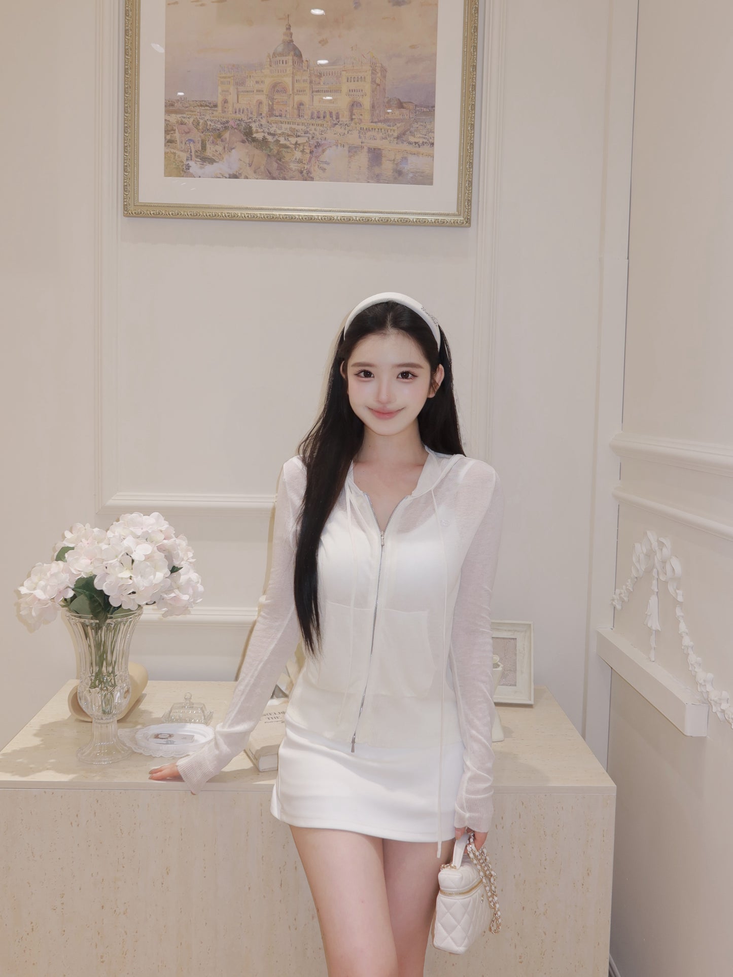 [Coquette] No-See-Through Bodycon Skirt with Built-in Shorts (Q091)