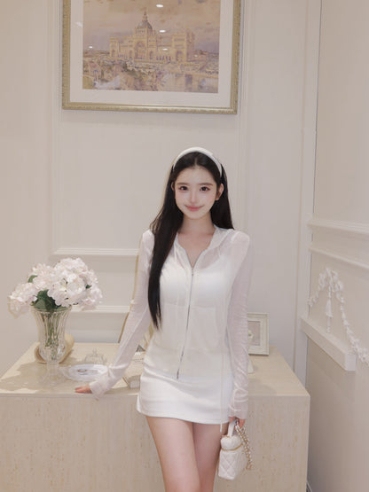 [Coquette] No-See-Through Bodycon Skirt with Built-in Shorts (Q091)