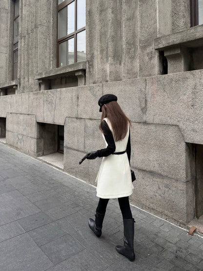 [Luxury] 90% Wool OL One-piece Dress (with belt)