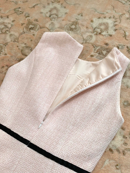 [Elegant] Pearl Tweed Crop Jacket & Skirt Set (Q1522)