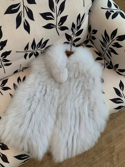 [Luxury] Elegant Fluffy Fox Fur Vest