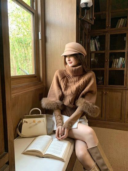 [Stylish] Korean Style High Neck Knitted Sweater