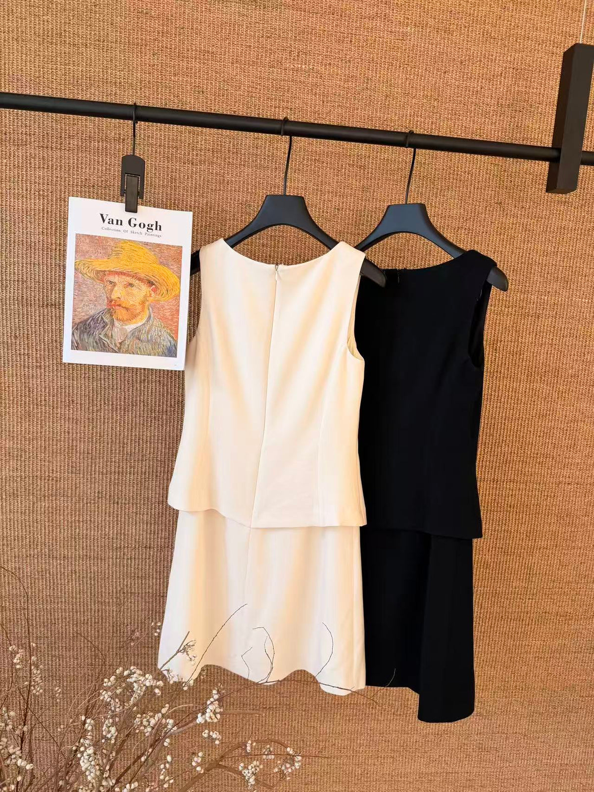 [Luxury] Premium Japanese Triacetate Sleeveless Dress (Q2710)