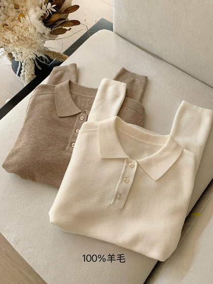 [Lumi Premium] 100% Wool Knit Polo Sweater (MYR2613)