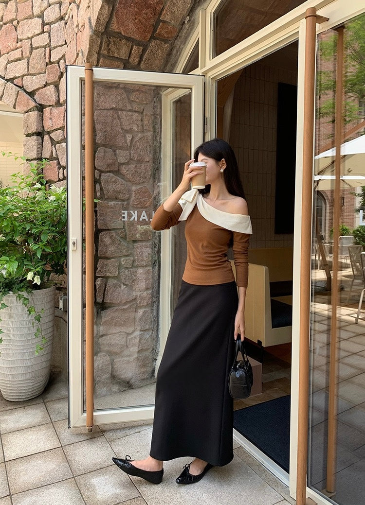 [White Label] Elegant Slim Long Skirt