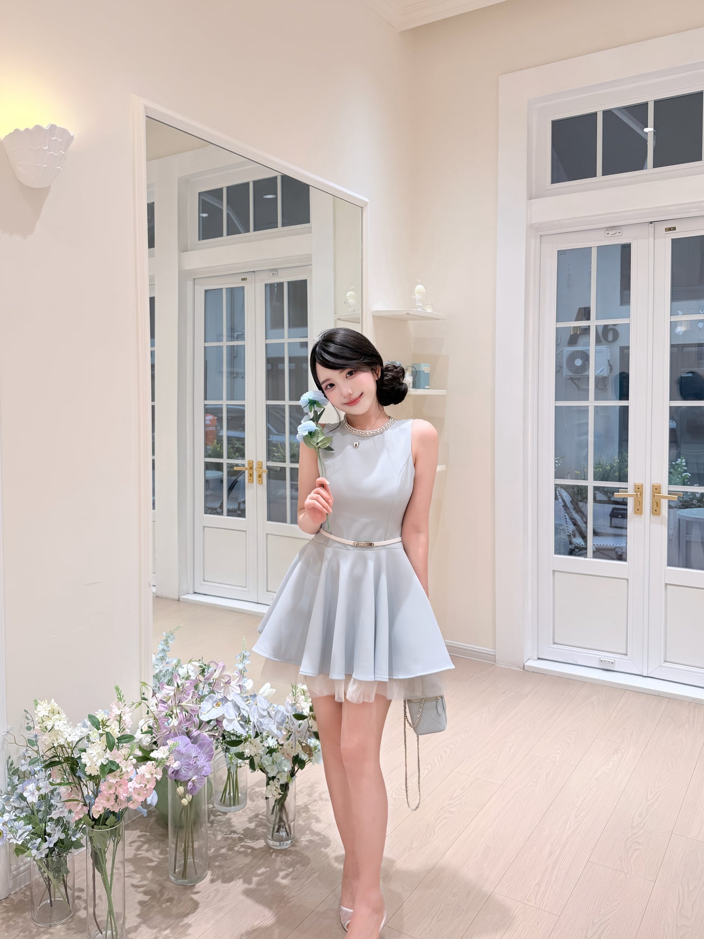 [Celebrity] Princess Slimfit Dress with Belt (QF039)
