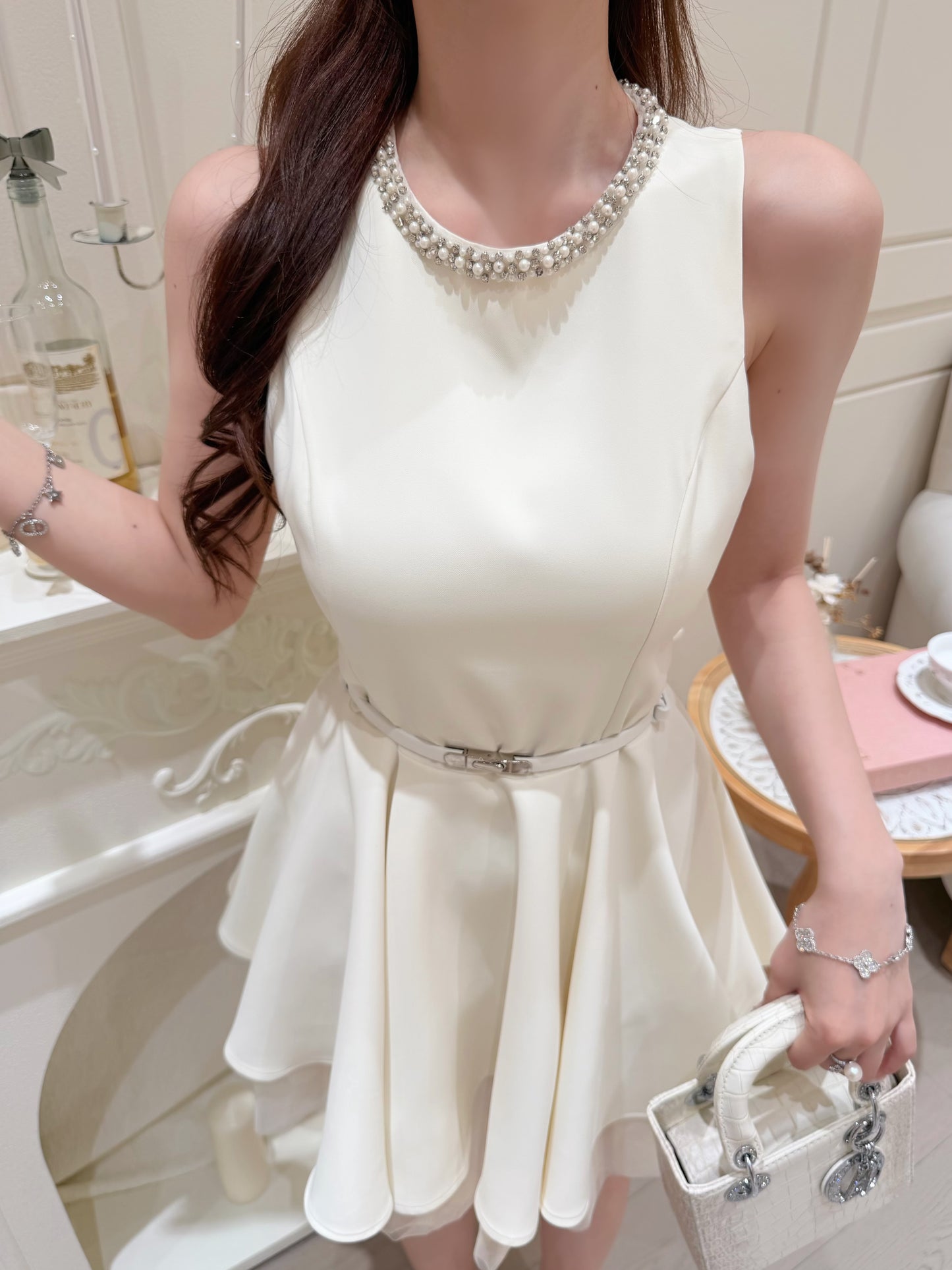 [Celebrity] Princess Slimfit Dress with Belt (QF039)