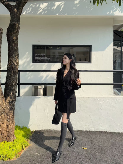 [Stylish] Designer Slimfit Blazer Skirt (with belt)