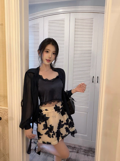 [Bestseller] French Tie-Neck Bow Chiffon Blouse (Q1382)