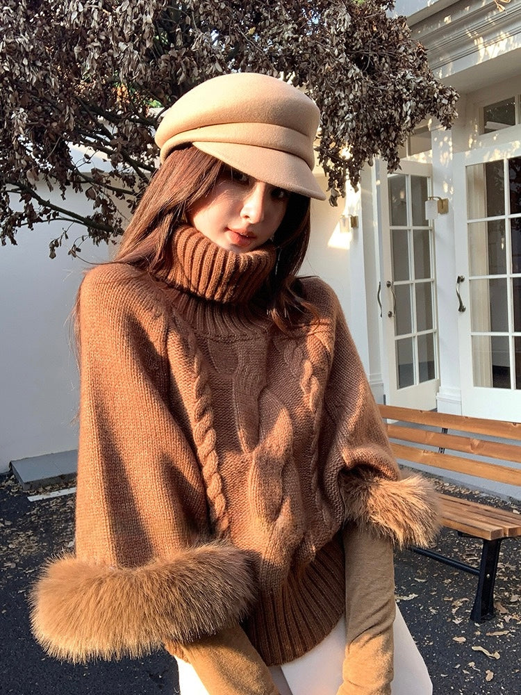 [Stylish] Korean Style High Neck Knitted Sweater