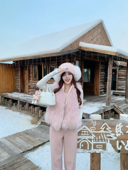 [Super Warm] Fluffy Fox Fur 90% Down Vest