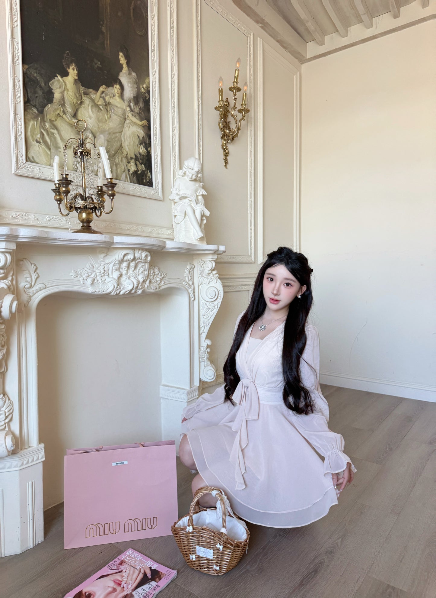 [Celebrity] Chiffon Ribbon Skirt