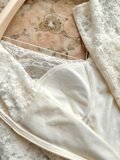 ⁠[French Lace] Ribbon Tie Lace Fitted Mermaid Dress (Q1598)⁠