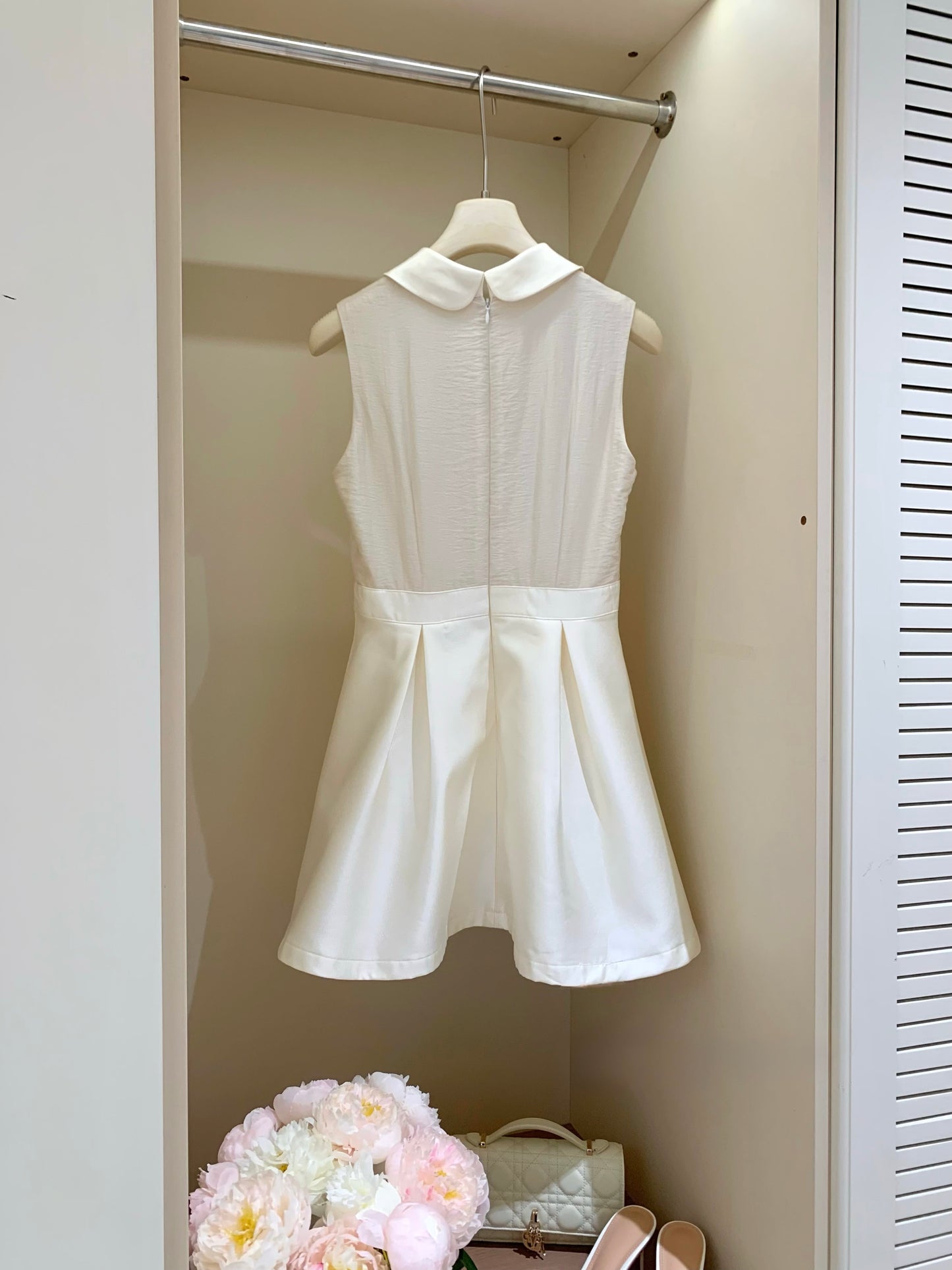 [Preppy] Peter Pan Collar Bow A-Line Mini Dress (Q1177)