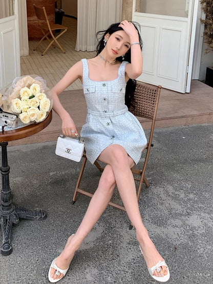 [Celebrity] Popular Slim Tweed Dress (with belt)