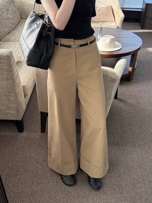 [Old Money] 100% Cotton Premium Slim Pants (with belt)