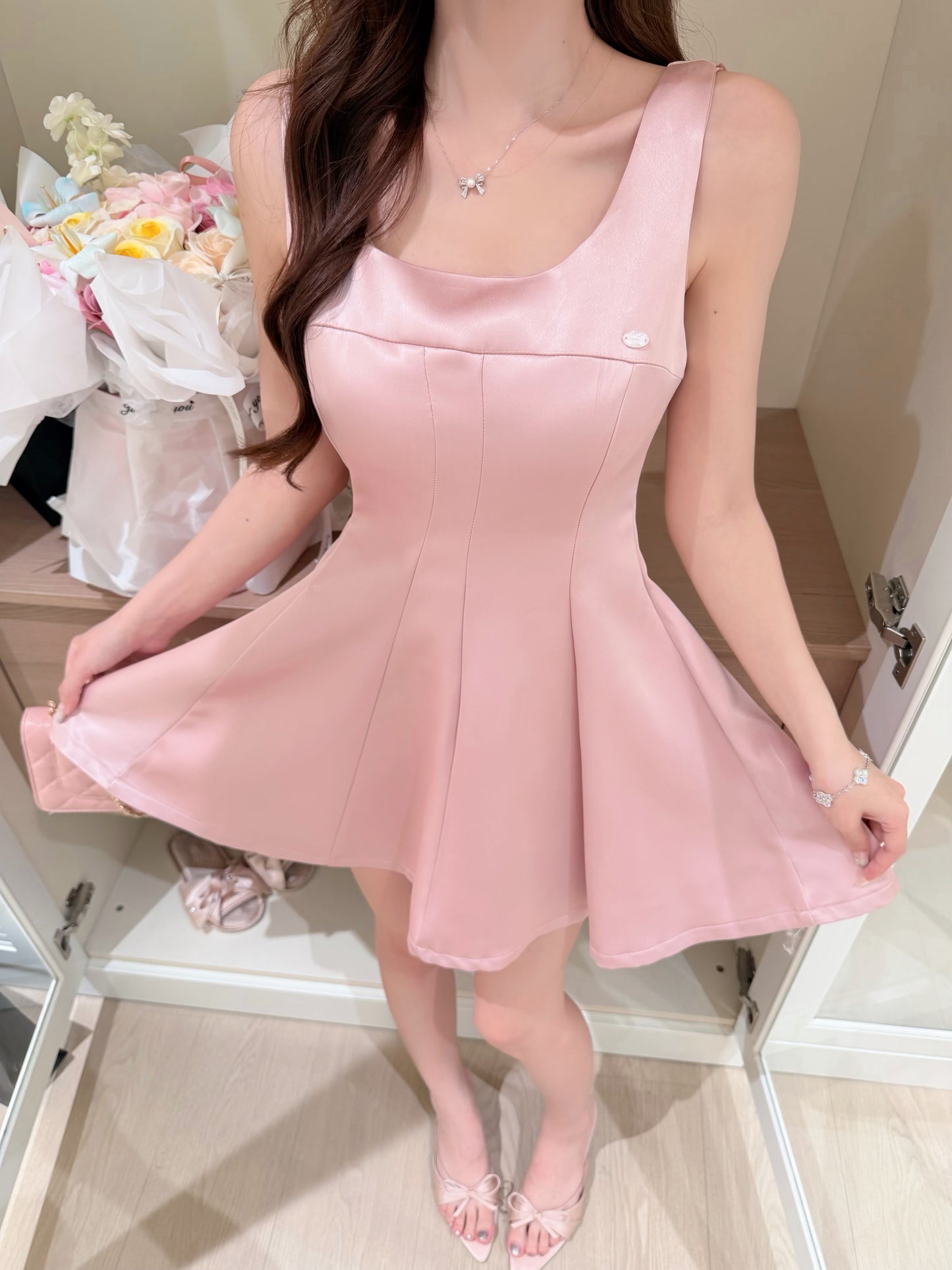 [Girly] Square Neck A-Line Dress (QF056)