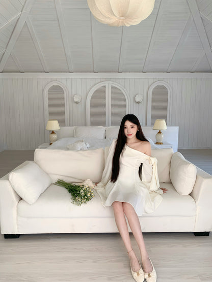 [Princess] 100% Lyocell off-shoulder Dress