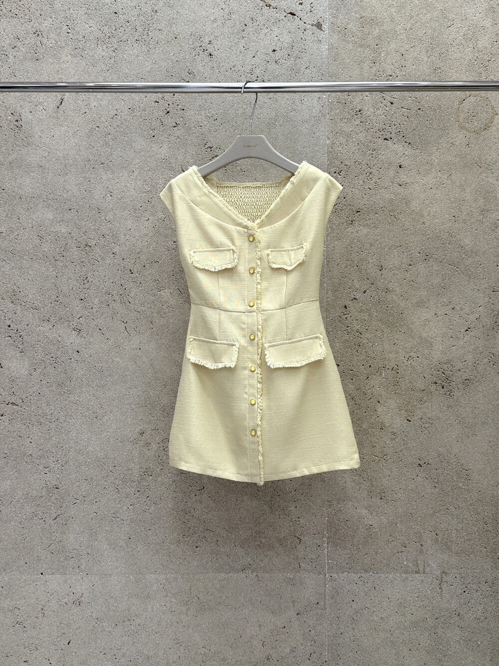 [Elegant] Workwear Tweed V-neck Dress