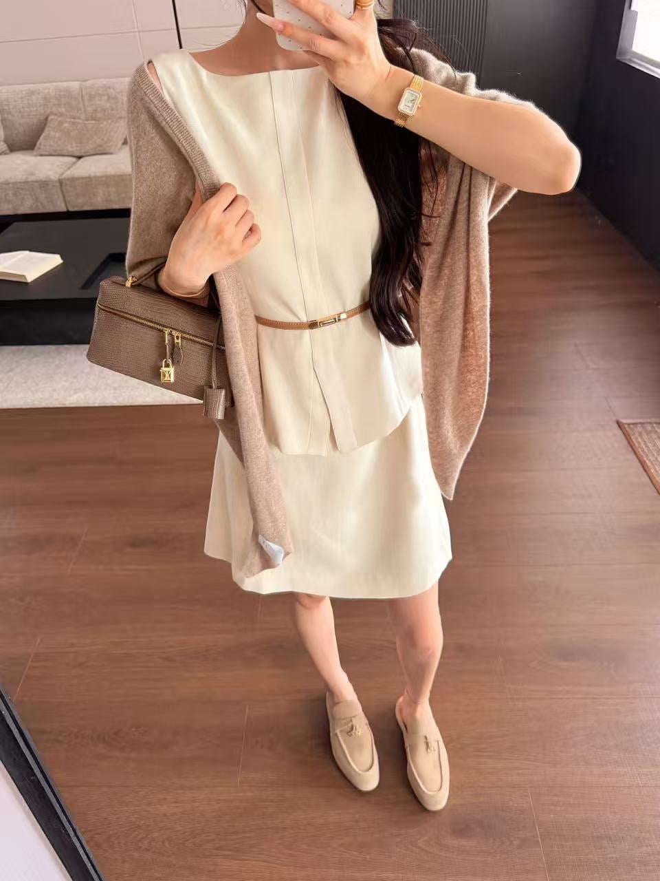 [Luxury] Premium Japanese Triacetate Sleeveless Dress (Q2710)