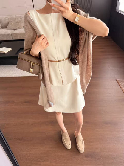 [Luxury] Premium Japanese Triacetate Sleeveless Dress (Q2710)