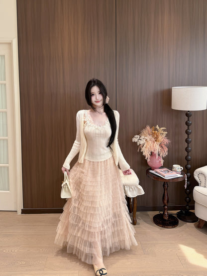 [Fairy] Multi-Layer Tulle Tiered Maxi Skirt (Q1295)