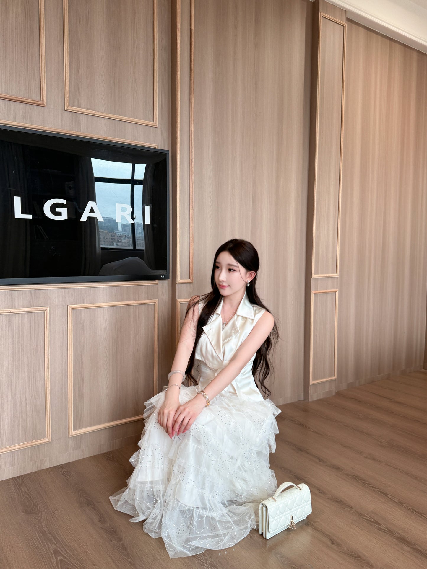 [Office to Date] Tailored Blazer Vest + Sequin Tiered Tulle Skirt Set (Q1212+Q1181)