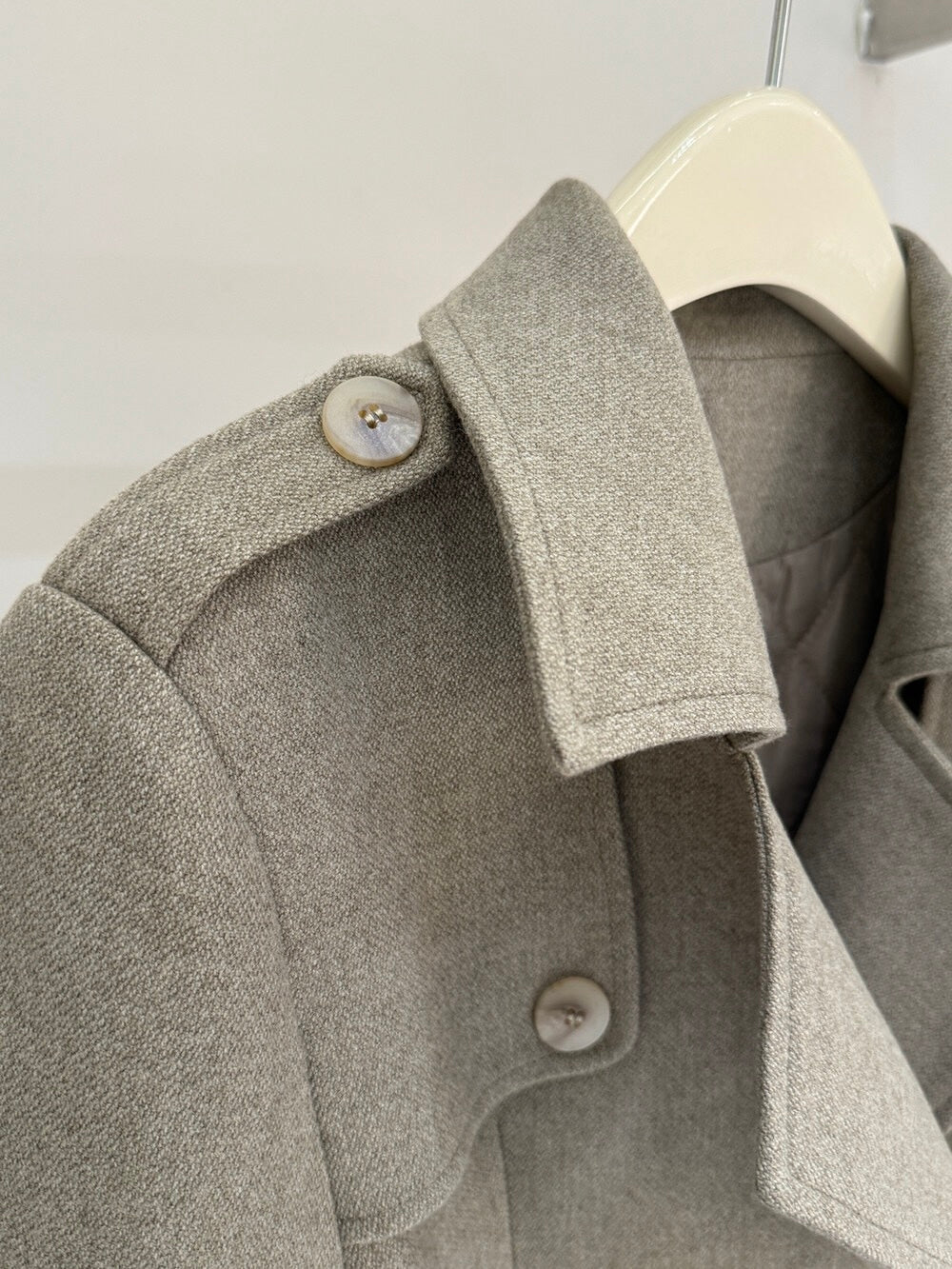 [Elegant] 10% Wool Workwear Coat with Belt