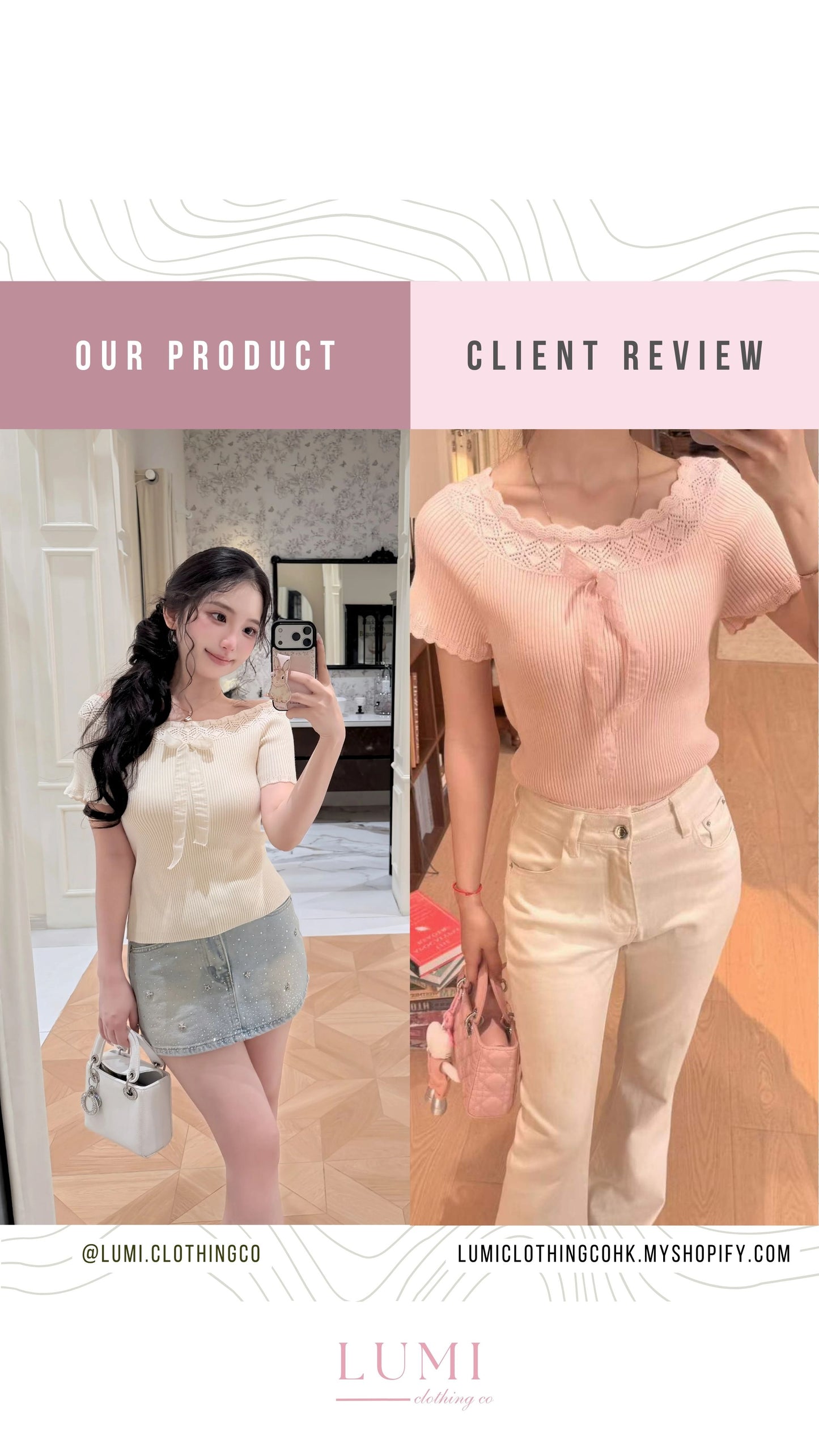 [Versatile] Ribbon Knitted Top (MY902)