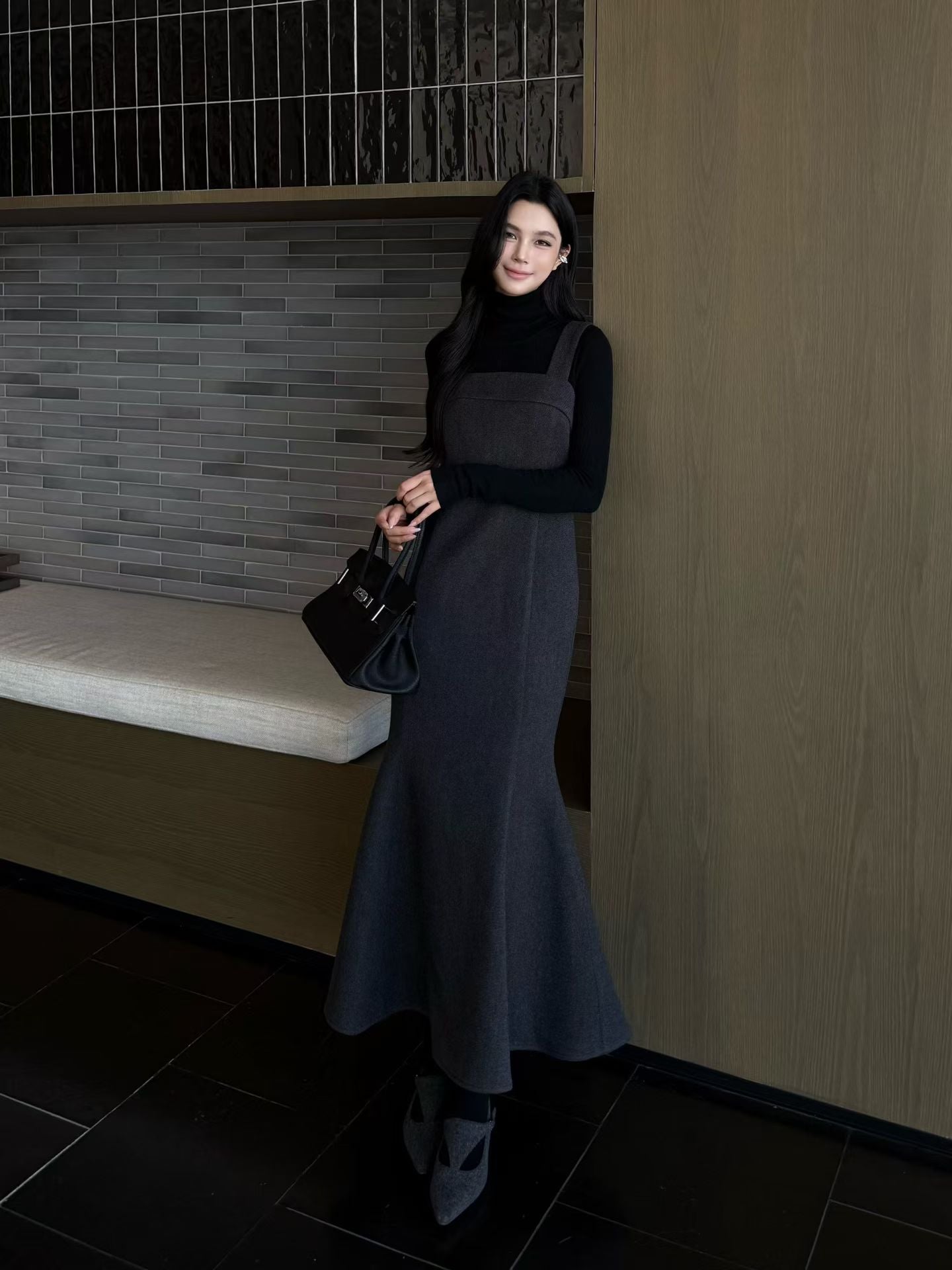 [Elegant] Woolen Fishtail Vest Skirt